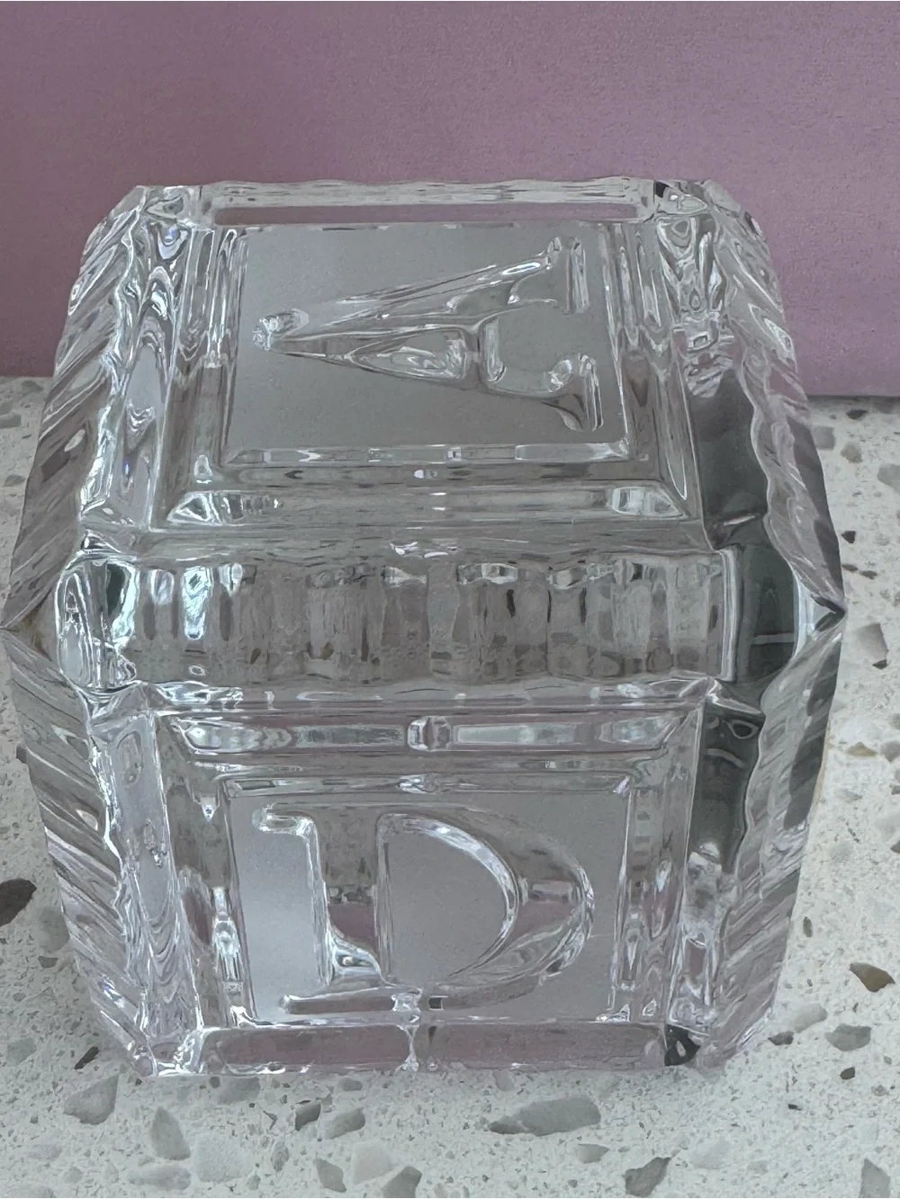 Waterford Crystal Gold Accent Desk Clock - Clear Crystal